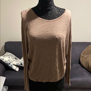Women's Brown Long Sleeve Top